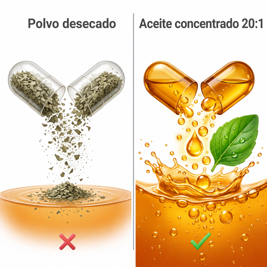 Un aceite concentrado, no un polvo seco