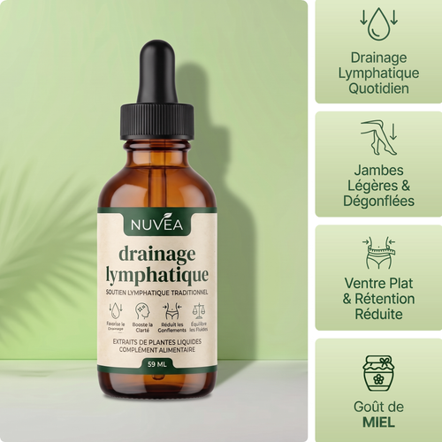 Gouttes lymphatiques Nuvea – Soulagement naturel de la rétention d'eau au niveau du visage, de l'abdomen et des jambes